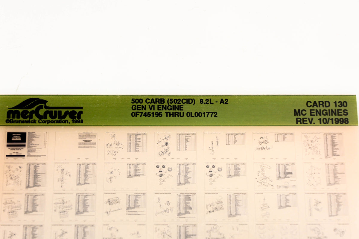 Mercruiser XM020-8 500 Carburetor (502CID) 8.2L-A2 0F745195 - 0L001772 Card 130 Microfiche
