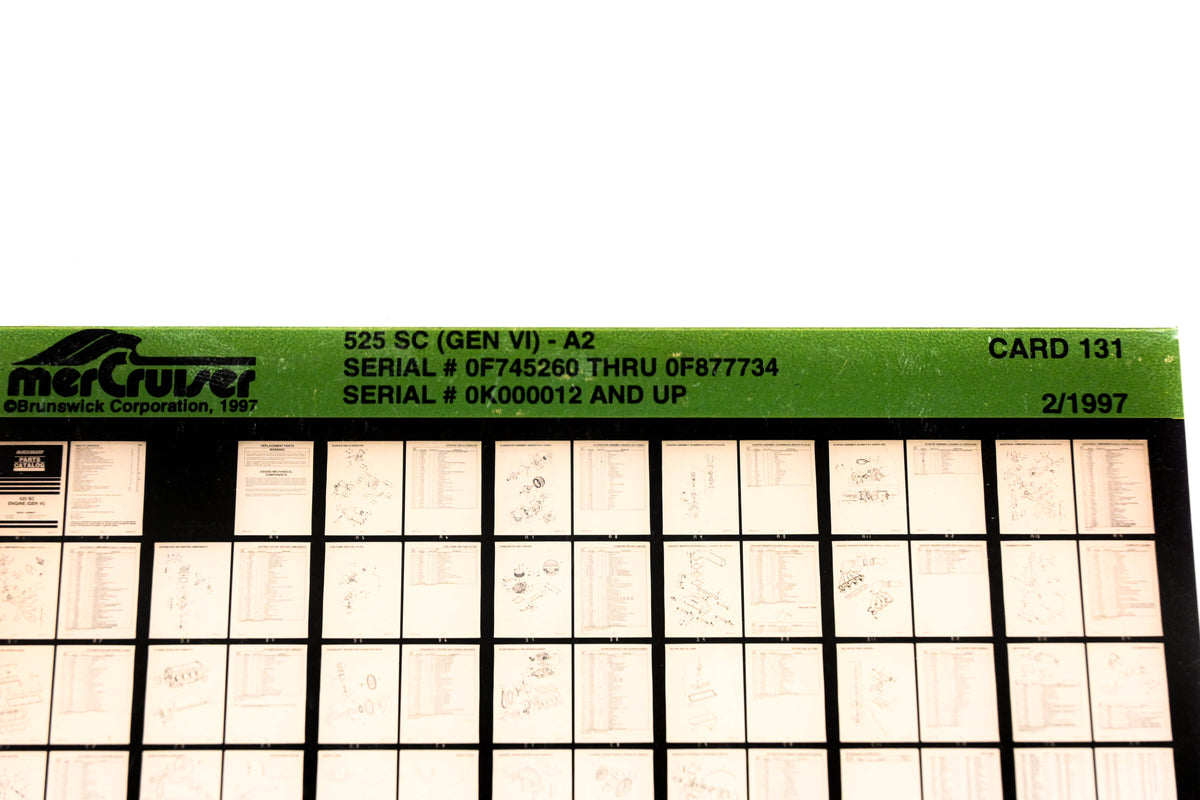 Mercruiser XM020-9 525SC GenVI-A2 0F745260 - 0F877734, 0K000012+ Card 131 Microfiche