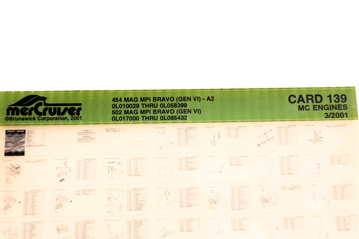 Mercruiser XM020-24 454 Magnum MPI Bravo-A2, 502 Magnum MPI Bravo Card 139 Microfiche