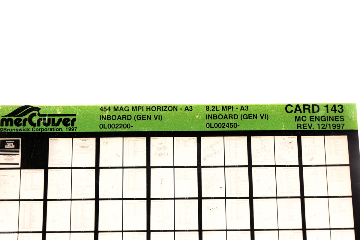Mercruiser XM020-28 454 Magnum MPI Horizon, 8.2L MPI Inboard Card 143 Microfiche