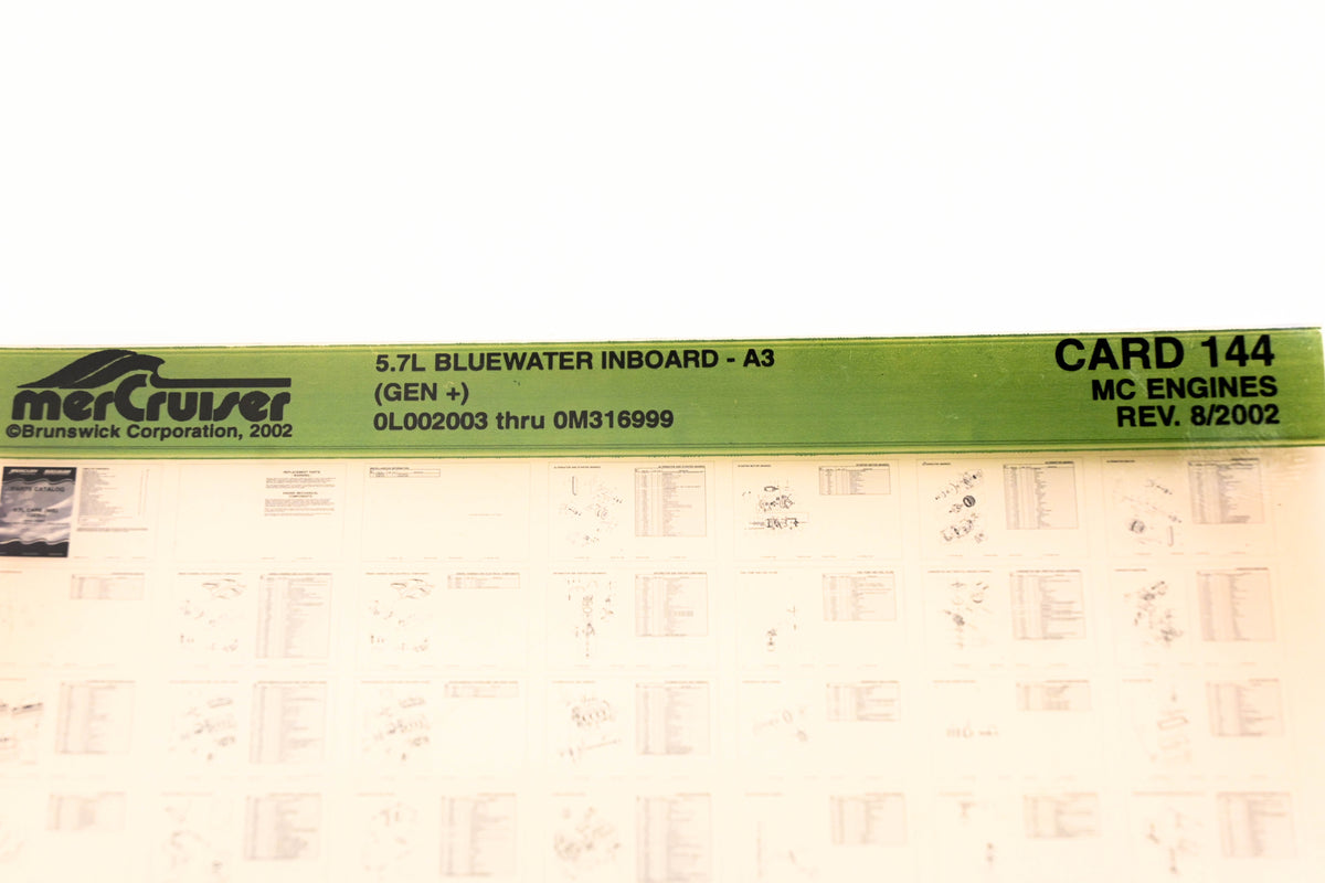 Mercruiser XM020-29 5.7L Bluewater Inboard-A3 Gen+ 0L002003-0M316999 Card 144 Microfiche