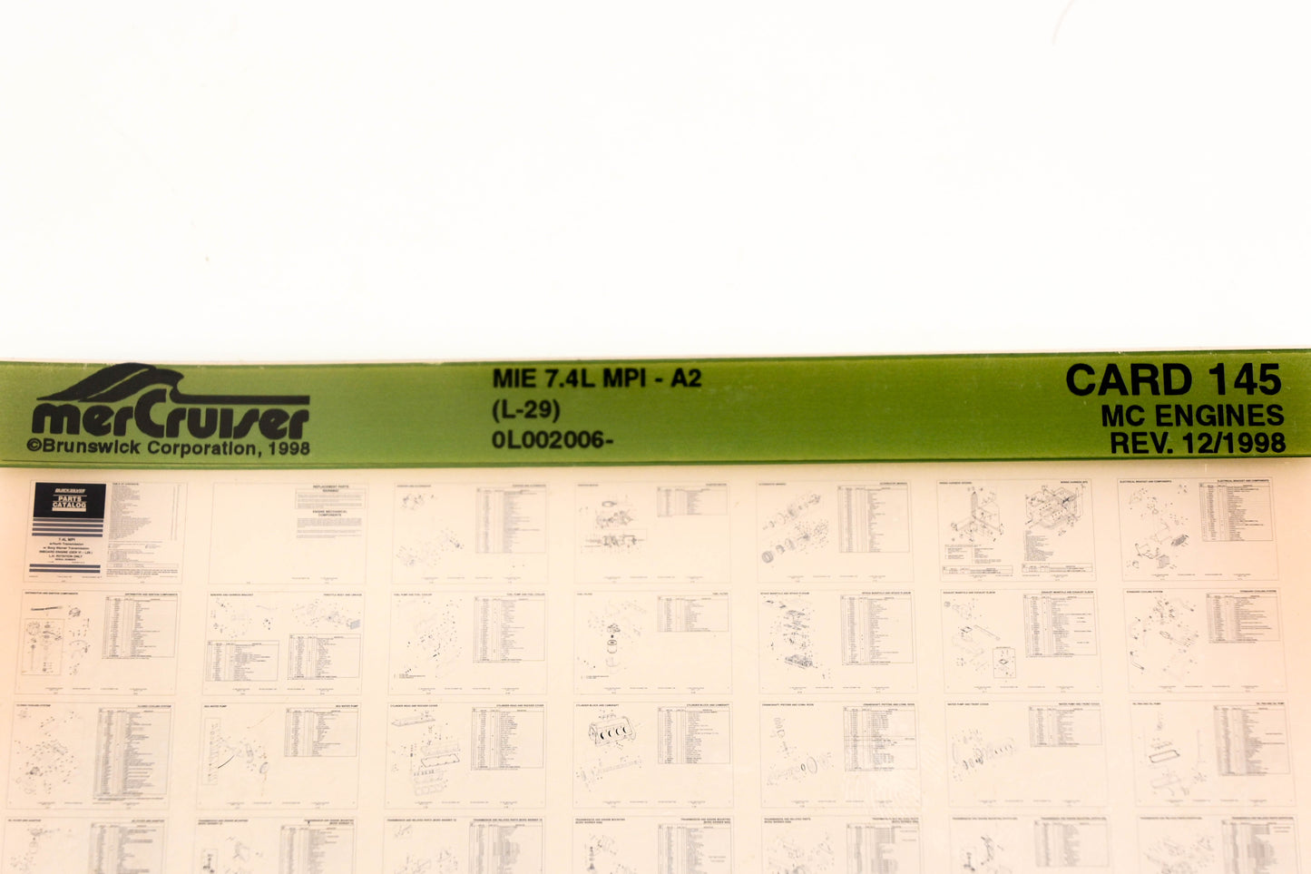 Mercruiser XM020-30 MC Engines MIE 7.4L MPI- A2 (L-29) 0L002006 Card 145 Microfiche