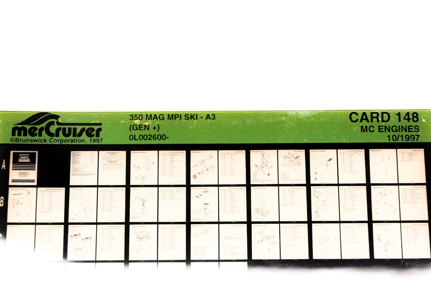 Mercruiser XM020-33 350 Magnum MPI SKI A3 Gen+ 0L002600 Card 148 Microfiche