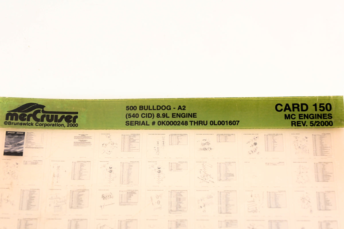 Mercruiser XM020-35 500 Bulldog-A2 (540 CID) 8.9L Engines Card 150 Microfiche