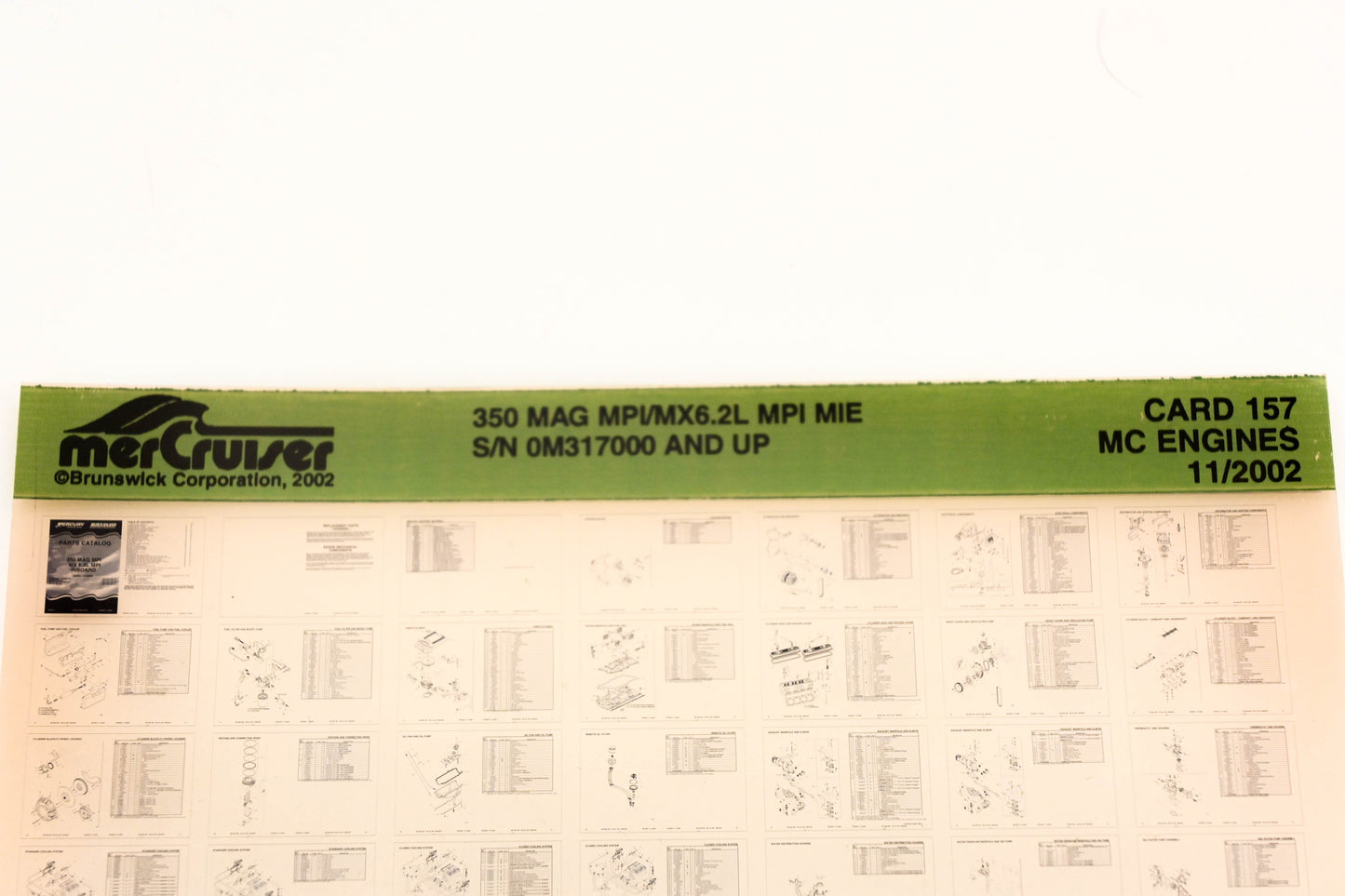 Mercruiser XM020-42 350 Magnum MPI/MX6.2L MPI MIE Card 157 Microfiche