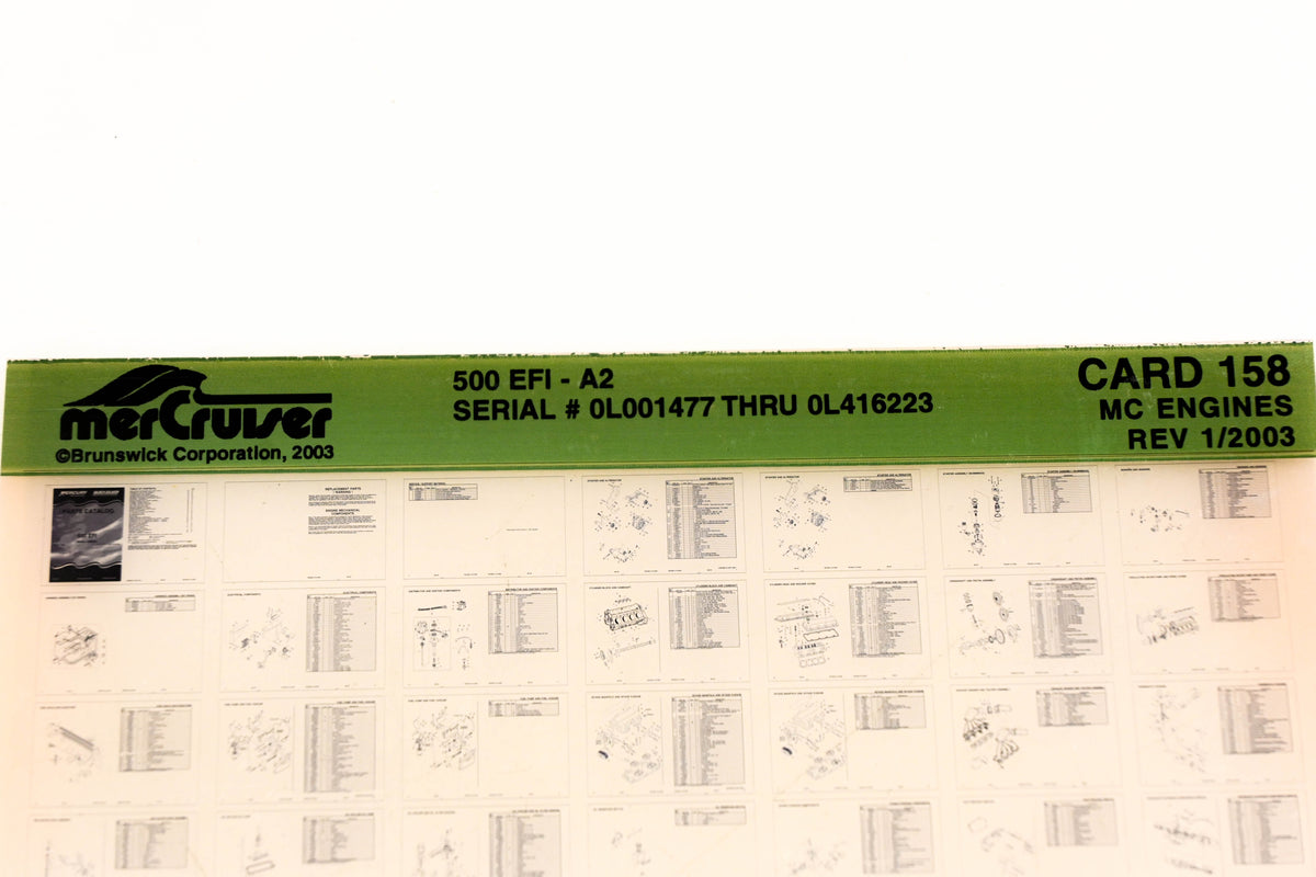 Mercruiser XM020-43 500 EFI-A2 0L001477- 0L416223 Card 158 Microfiche
