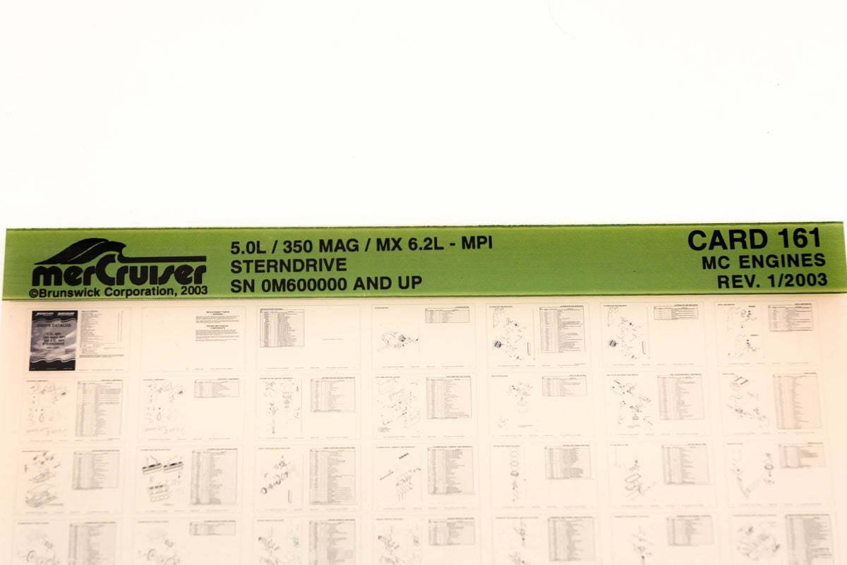 Mercruiser XM020-45 5.0L / 350 Magnum / MX 6.2L-MPI Stern Drive Card 161 Microfiche
