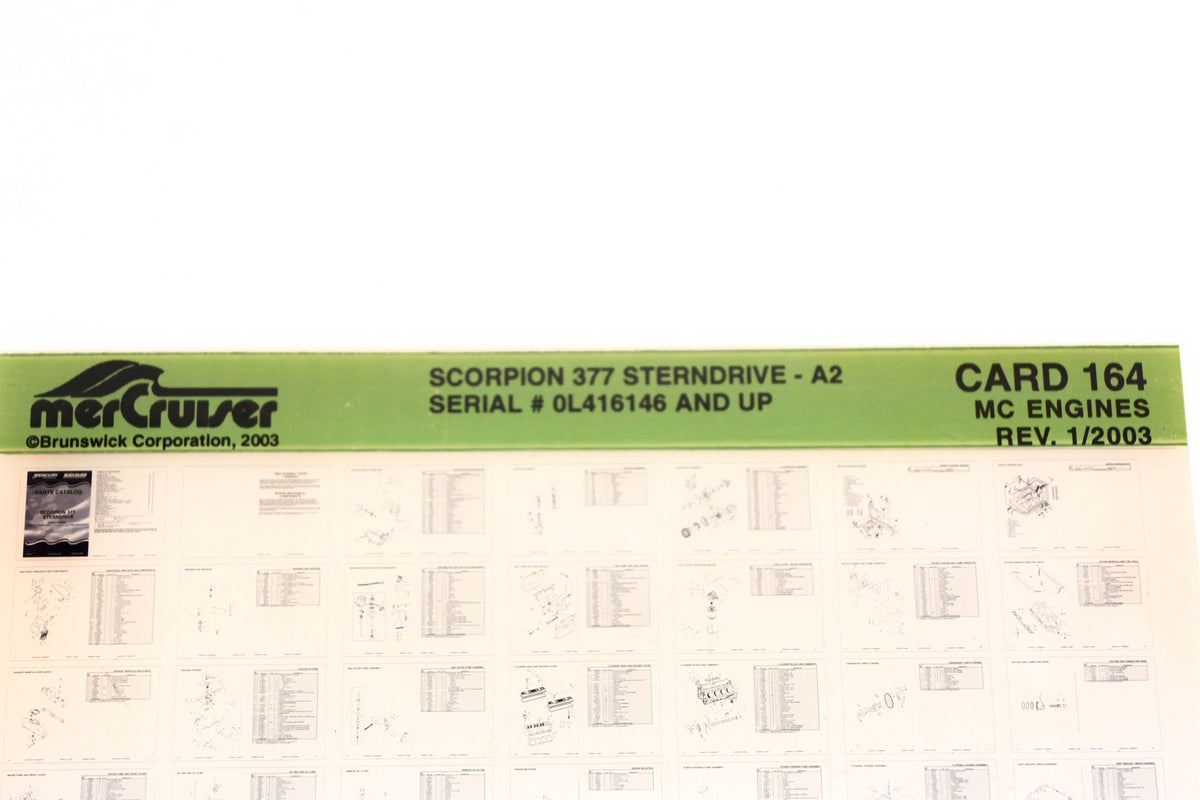 Mercruiser XM020-48 Sterndrive Scorpion 377 -A2 0L416146+ Card 164 Microfiche
