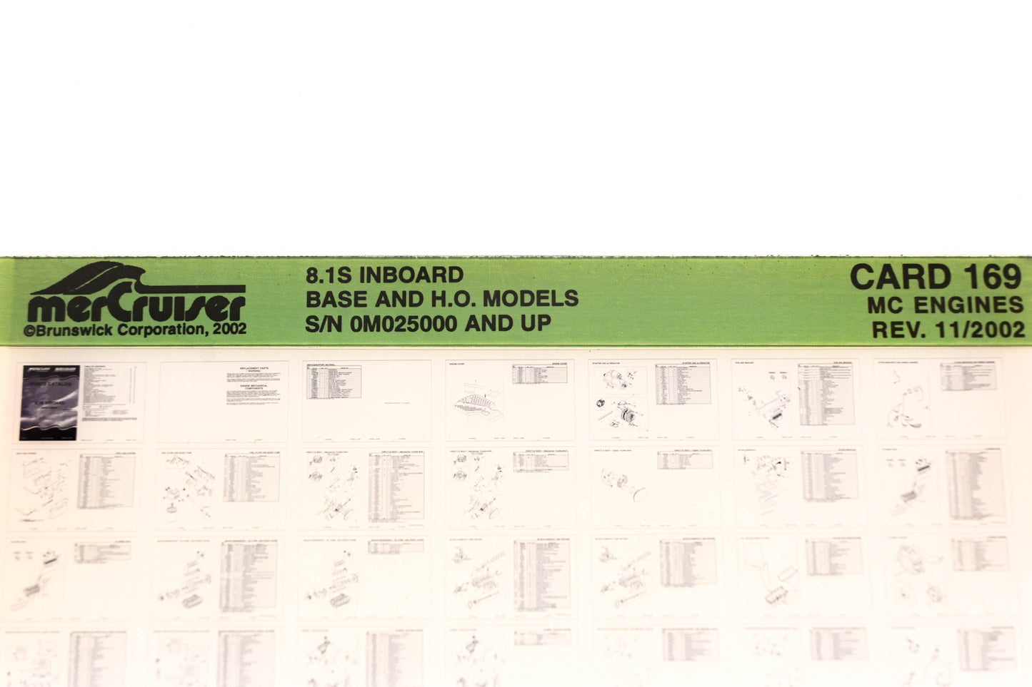 Mercruiser XM020-51 8.1S Inboard Base& H.O. 0M025000+ Card 169 Microfiche