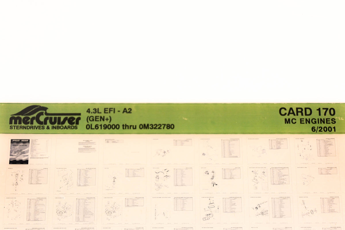 Mercruiser XM020-52 4.3L EFI-A2 Gen+ 0L619000-0M322780 Card 170 Microfiche