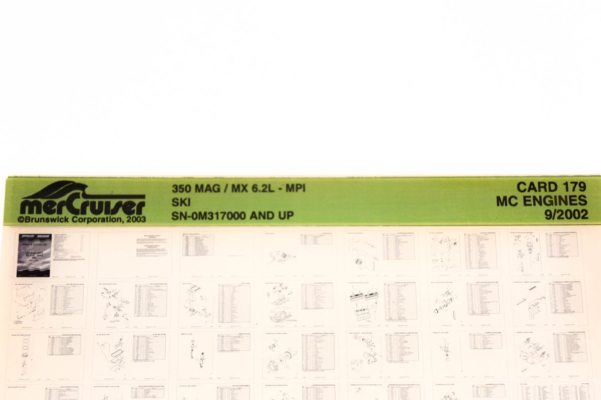 Mercruiser XM020-60 350 Mag/MX 6.2L-MPI SKI 0M317000+ Card 179 Microfiche