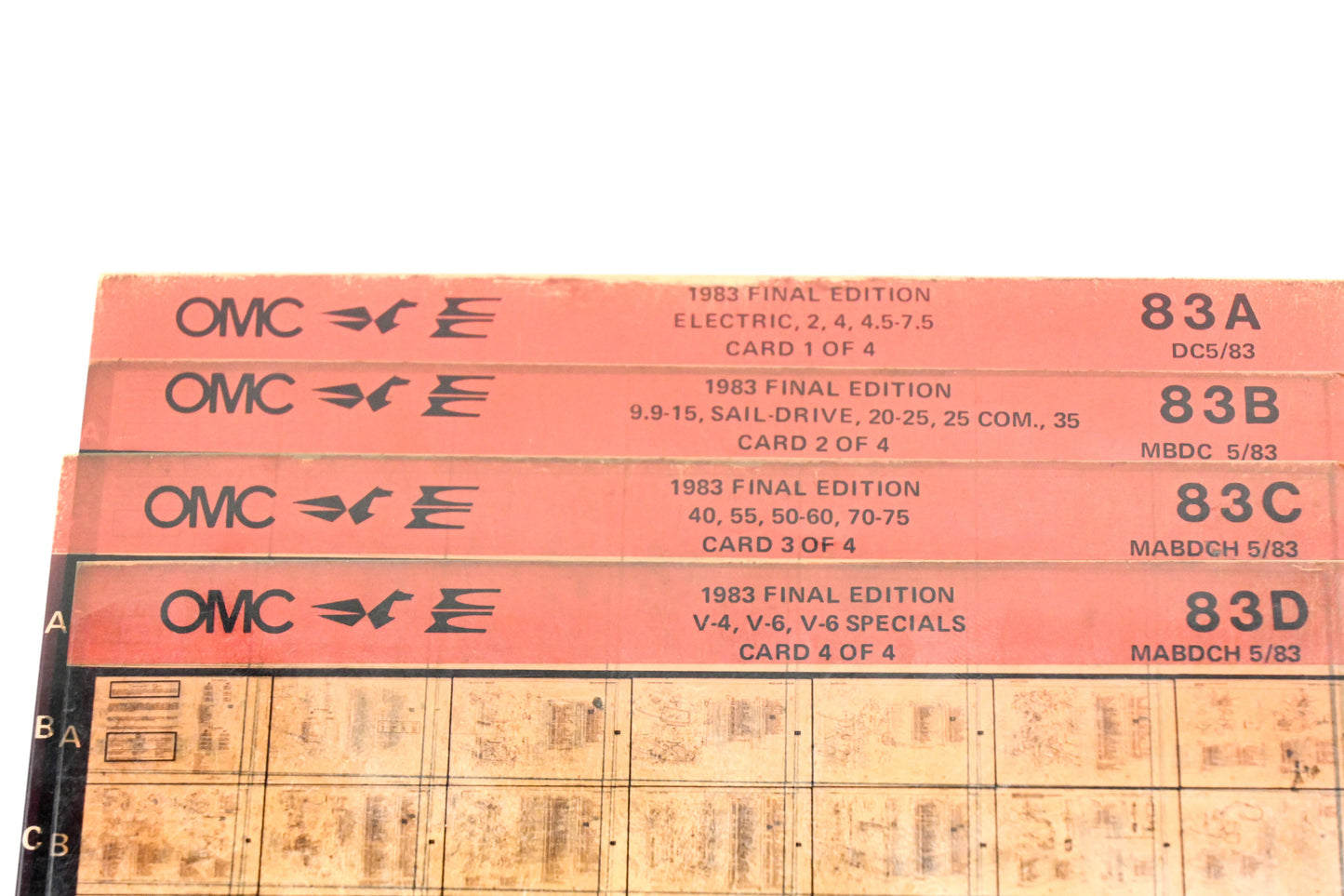 OMC XM020-75 1983 Final Edition #83A - 83D Microfiche Lot