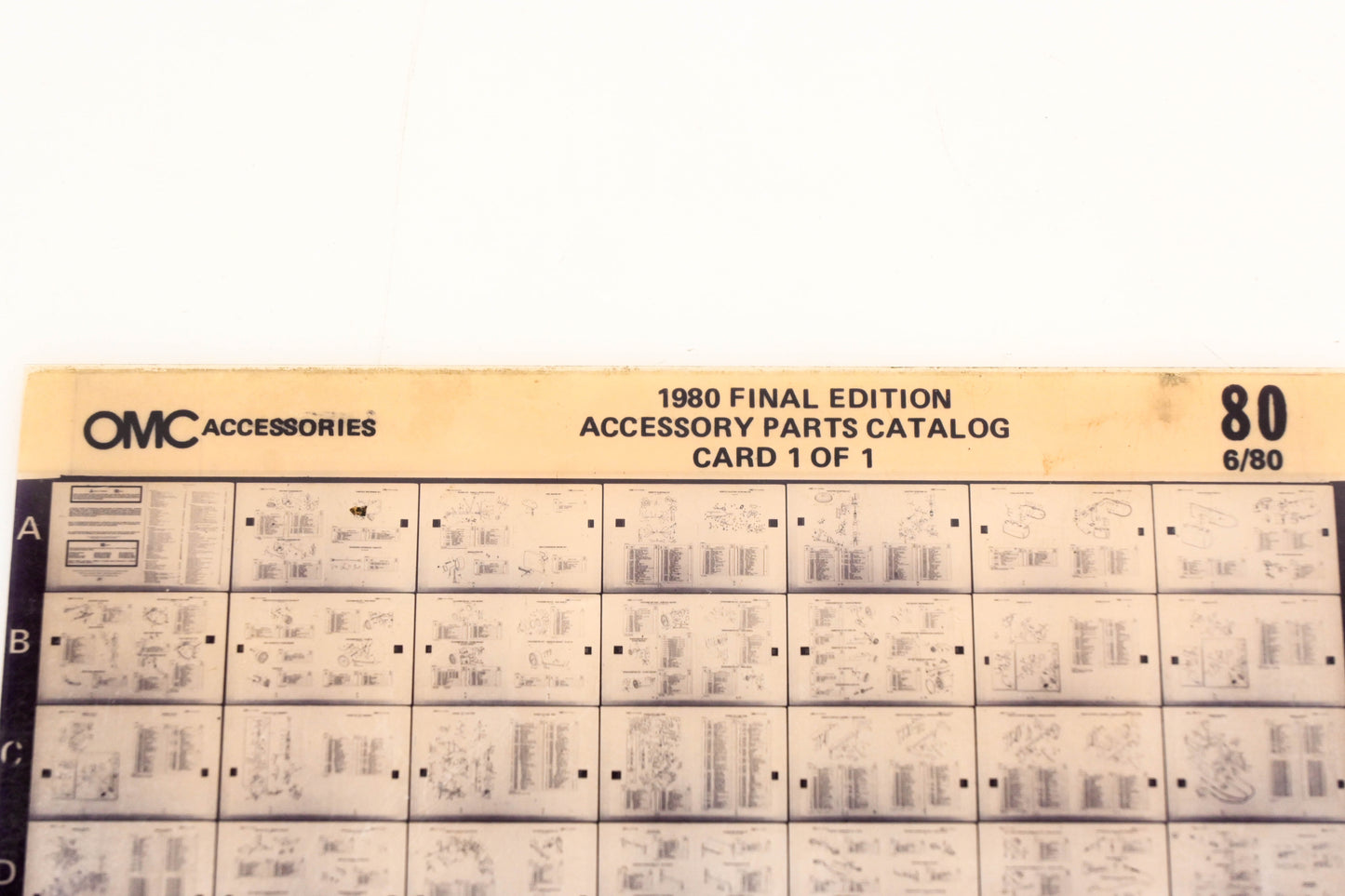 OMC XM020-77 1980 Final Edition Accessory Parts Catalog #80 Microfiche