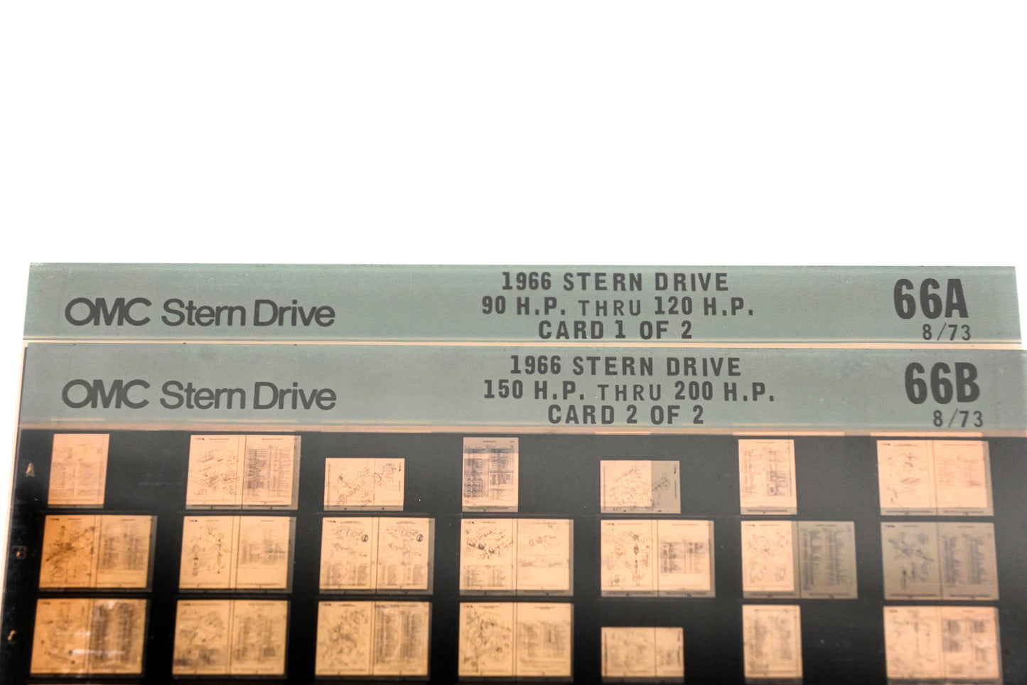 OMC XM020-88 1966 Sterndrive 90-120HP, 150-200HP #66A/B Microfiche Lot