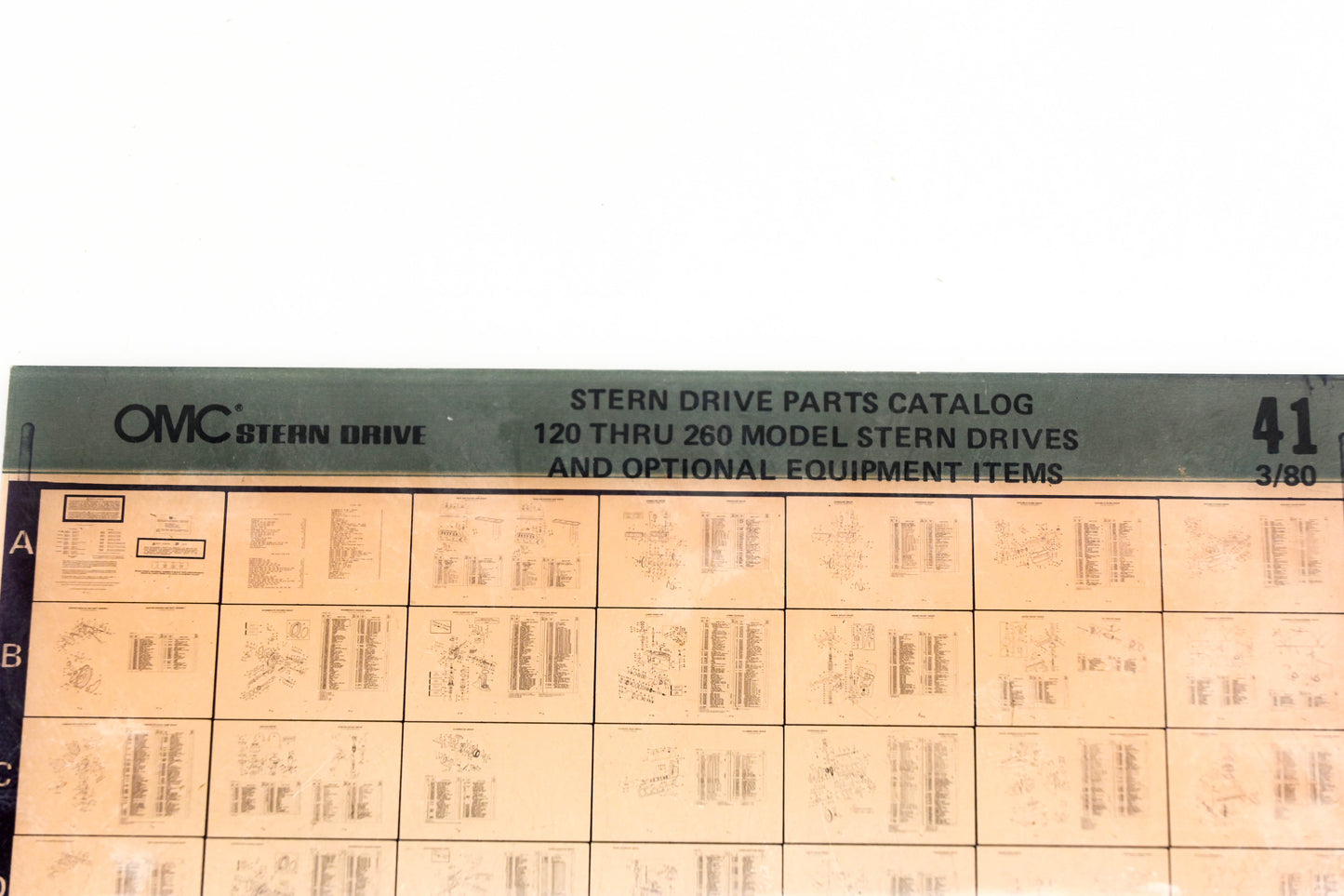 OMC XM020-95 120-260 Model Stern Drive Optional Equipment Items #41 Microfiche