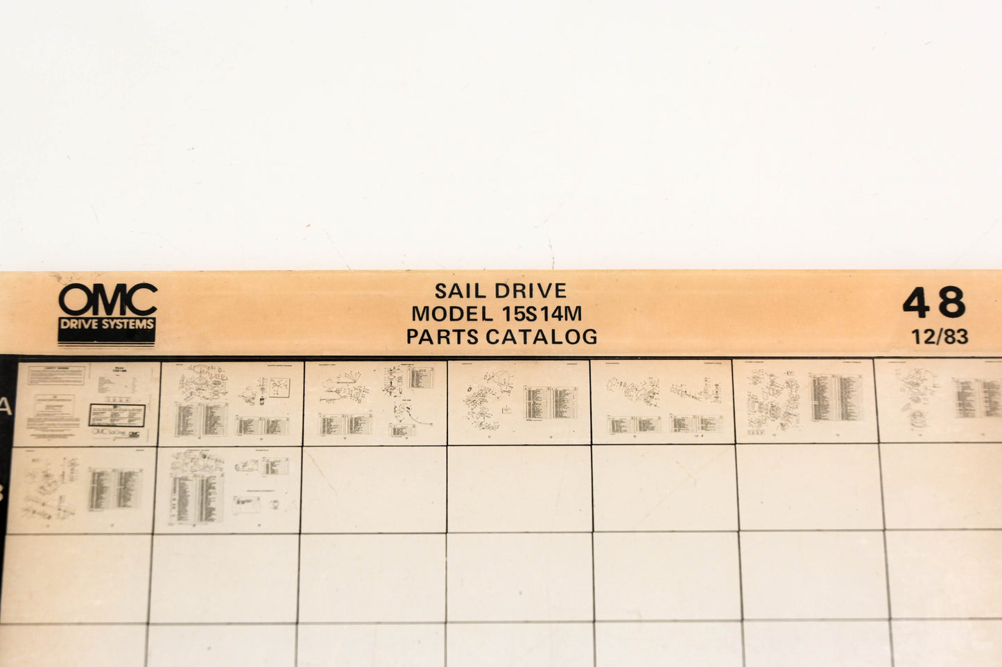 OMC XM020-100 Model 15S14M Sail Drive Parts Catalog #48 Microfiche