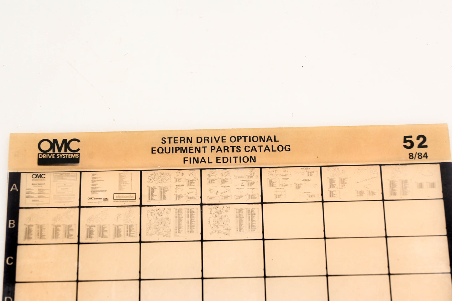 OMC XM020-104 Stern Drive Optional Equipment Parts Catalog Final Edition #52 Microfiche