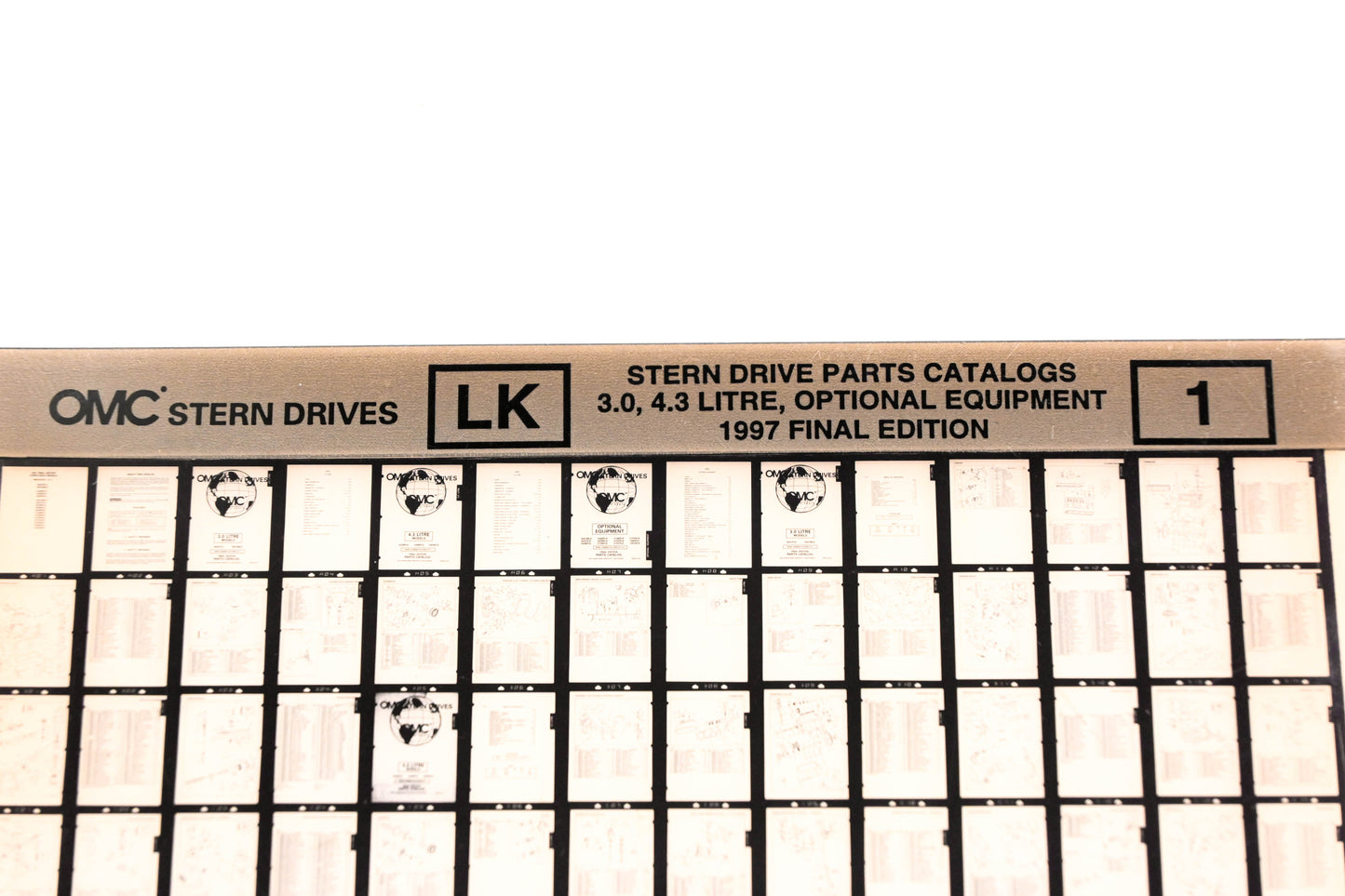 OMC XZA020-42 1997 Final Edition Parts Catalog 3.0, 4.3 Litre & Optional Equipment #1 Microfiche