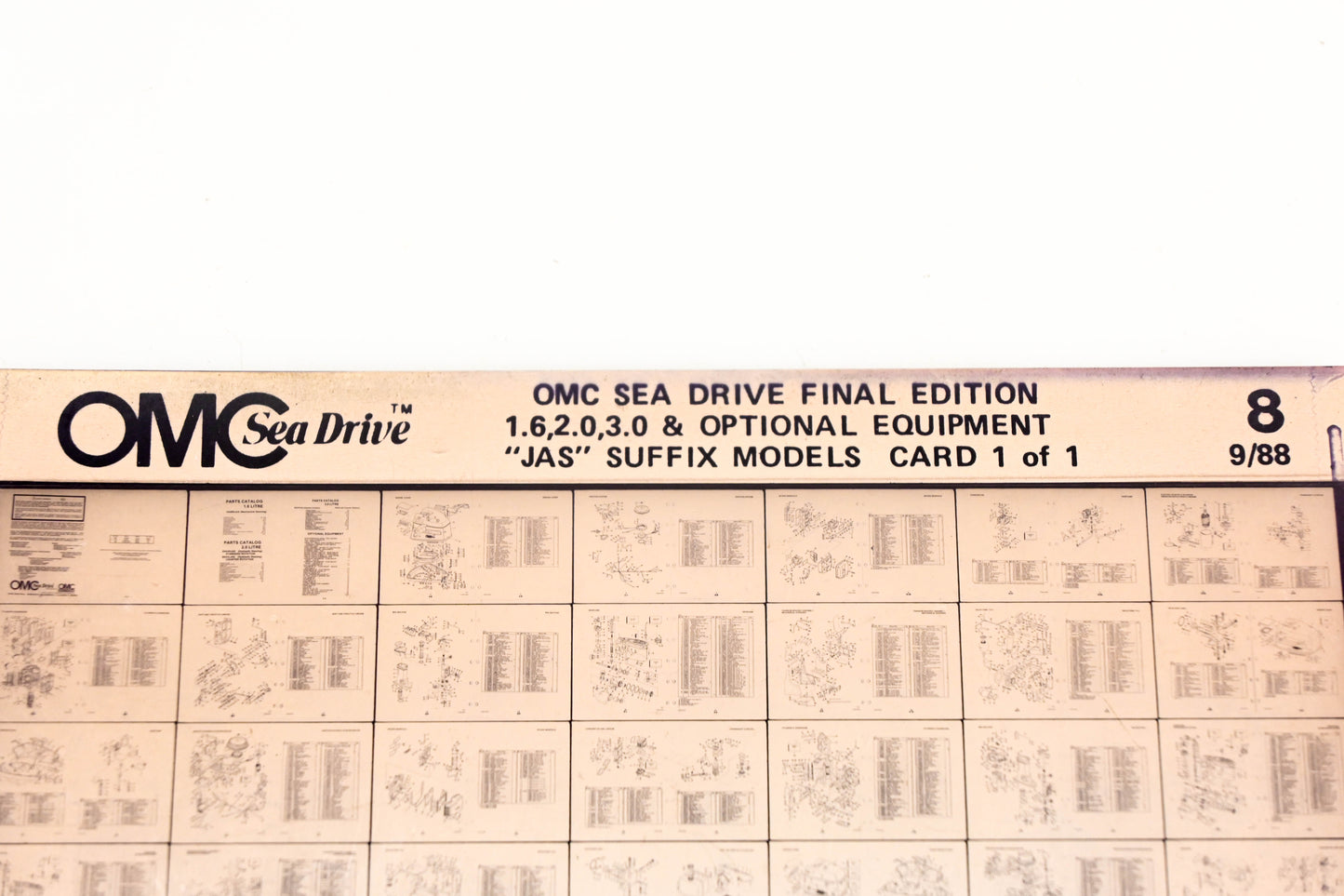 OMC XZA020-114 Sea Drive 9/1988 Final Edition 1.6,2.0,3.0 JAS #8 Microfiche