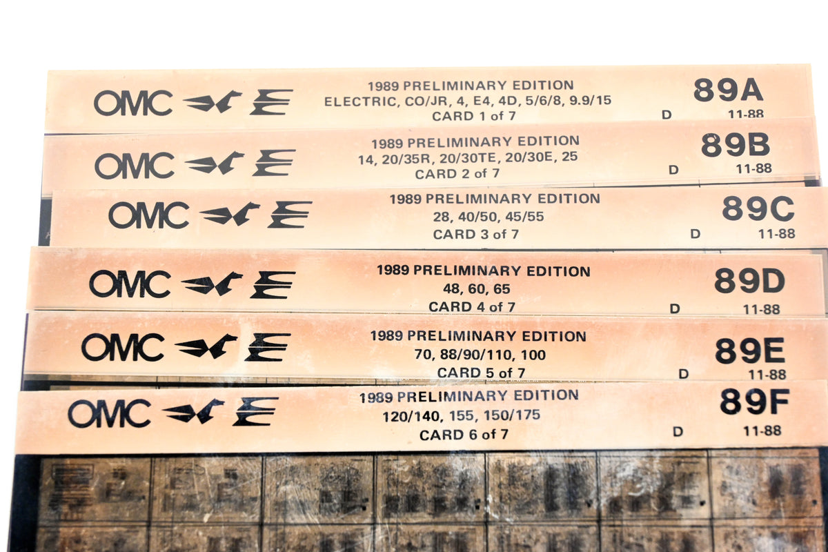 OMC XZA022-31 1989 11/1988 Preliminary Edition 89A-F Microfiche Lot