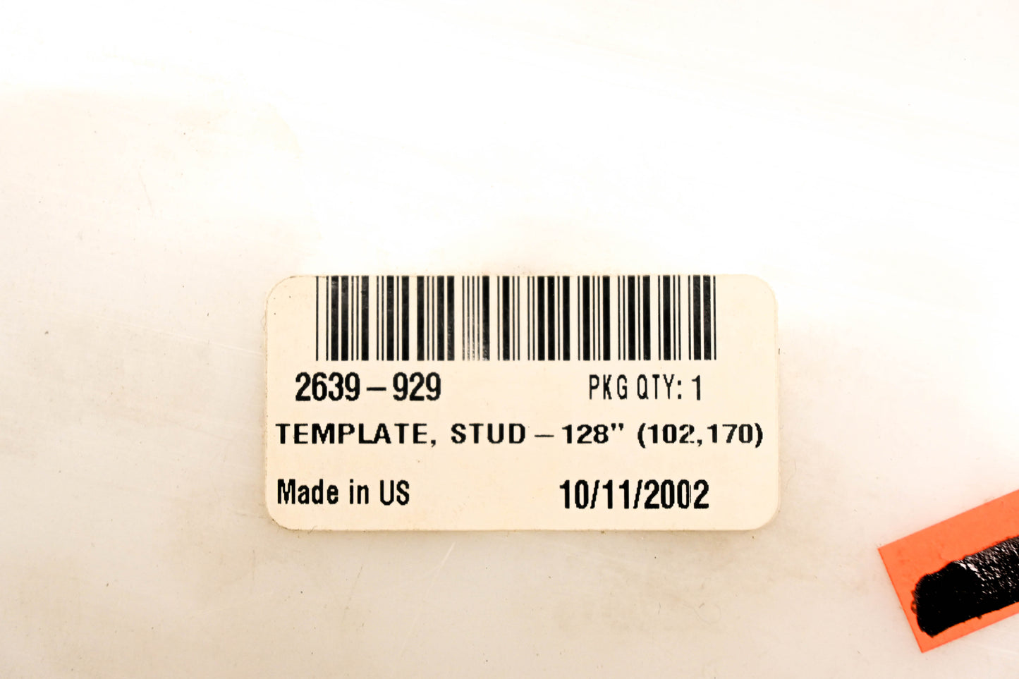 New OEM Arctic Cat 2639-929 128" (102,170) Stud Template NOS