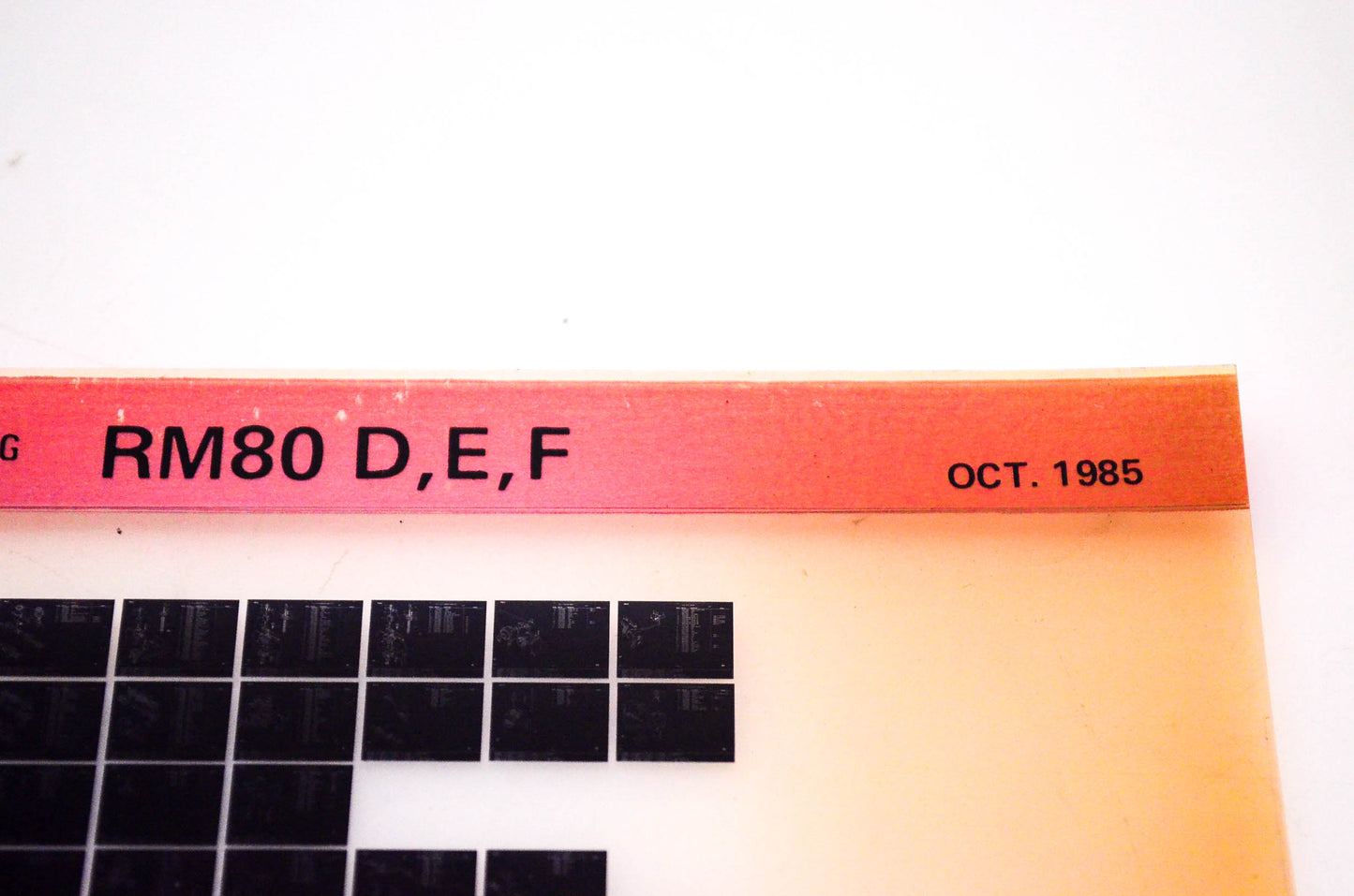 OEM Suzuki RM80 D,E,F 1985/October Suzuki Parts Catalog RM80 D,E,F Microfiche