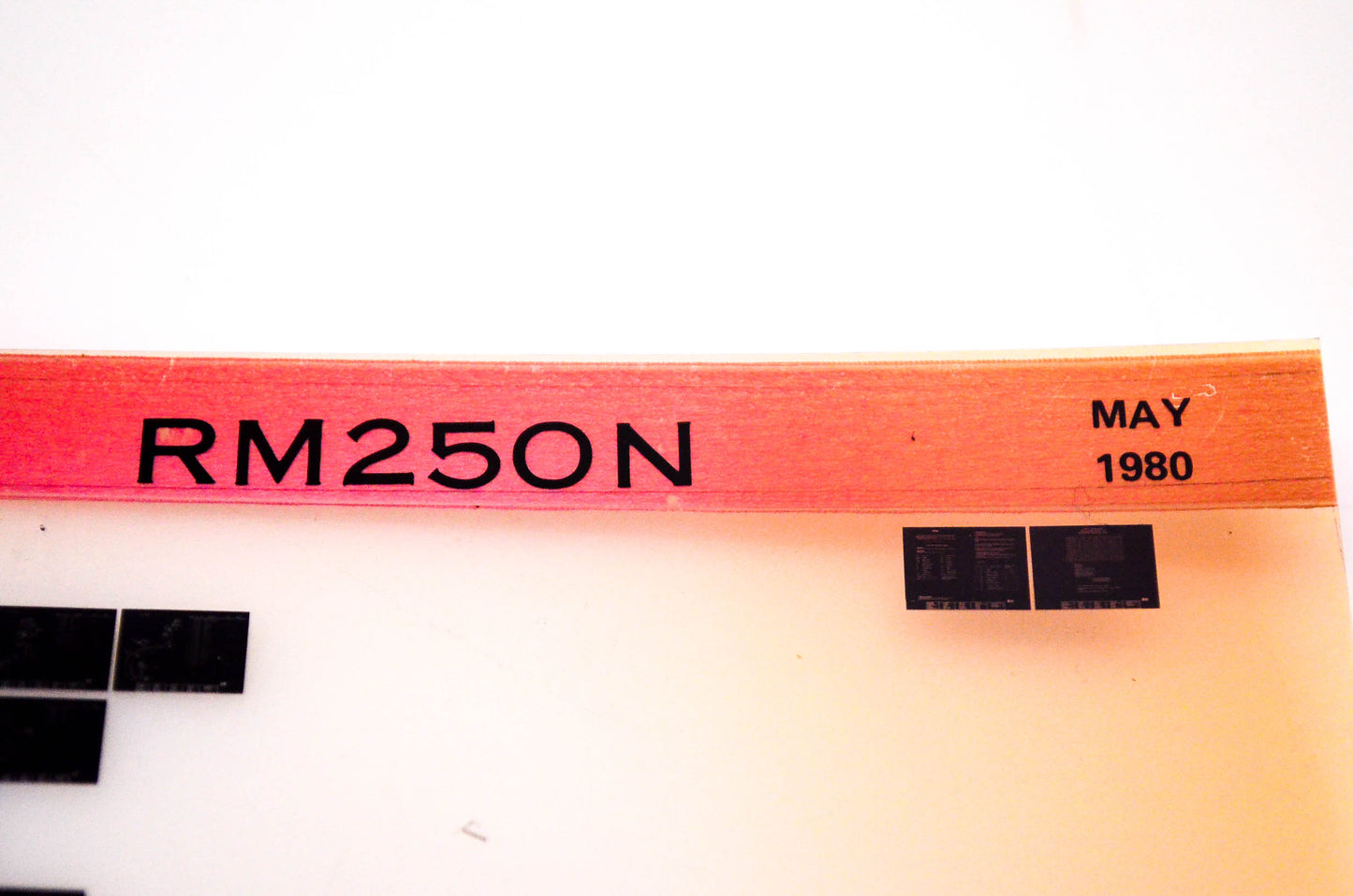 OEM Suzuki RM250N 1980/May Suzuki Parts Catalog RM250N Microfiche