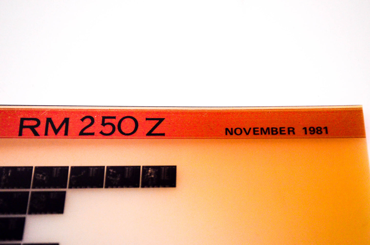 OEM Suzuki RM 250 Z 1981/November Suzuki Parts Catalog RM 250 Z Microfiche