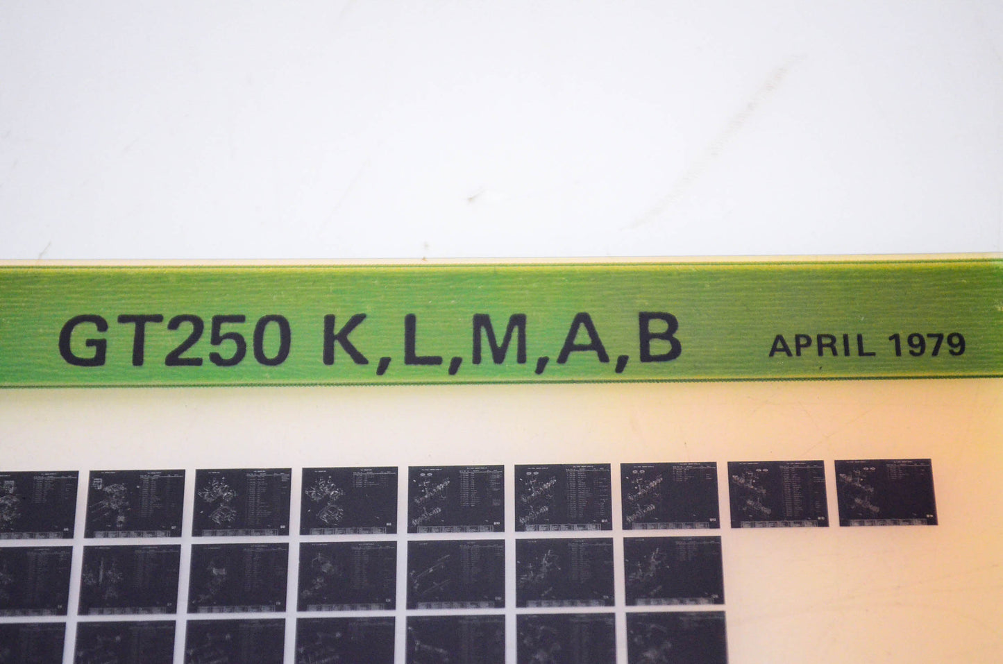 OEM Suzuki GT250 K,L,M,A,B 1979/April Parts Catalog Microfiche