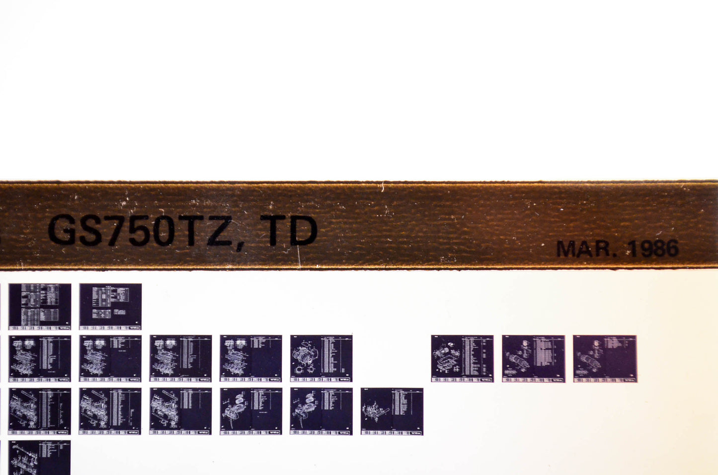 OEM Suzuki GS750TZ, TD 1986/March Parts Catalog Microfiche
