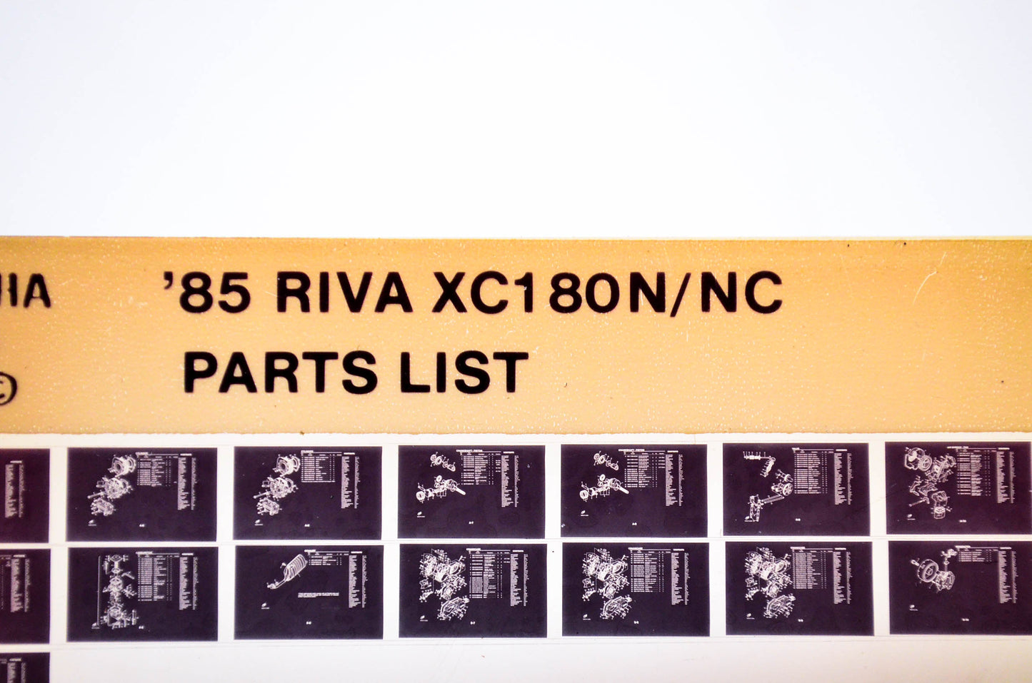 OEM Yamaha XC180N/NC 1985/April 12 '85 Riva Parts List Microfiche