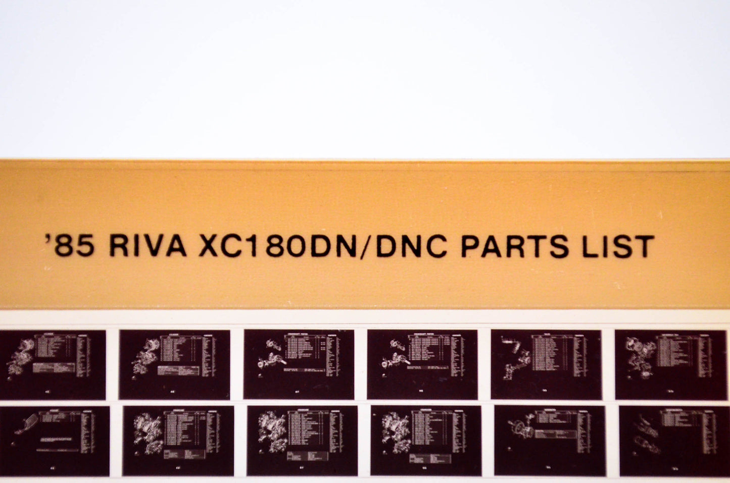 OEM Yamaha XC180DN/DNC 1984/September 7 '85 Riva Parts List Microfiche