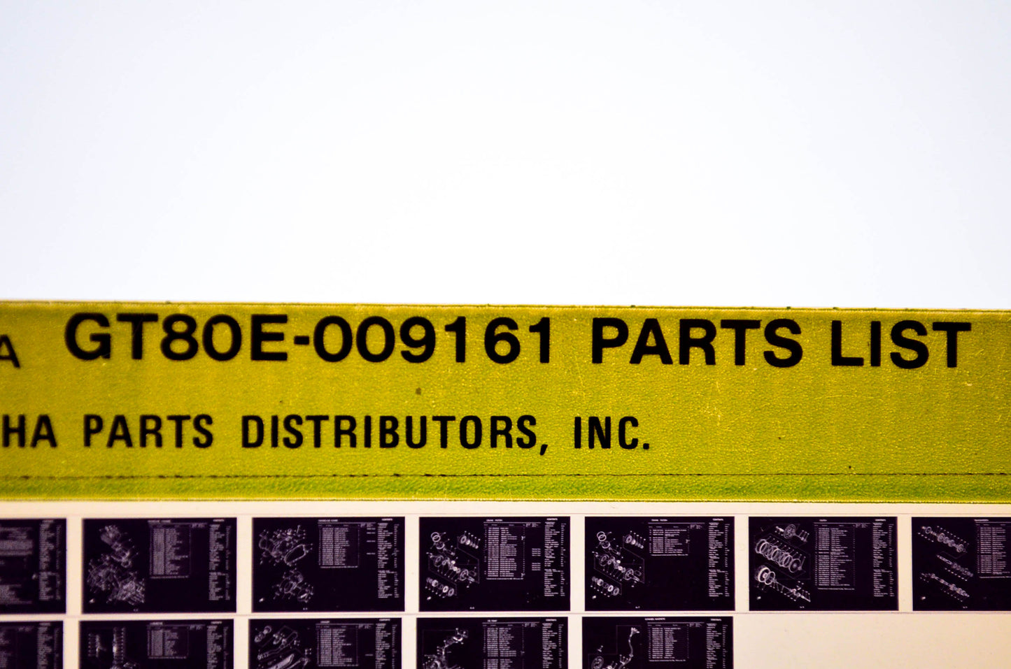 OEM Yamaha GT80E-009161 1978/September 28 '78 Parts List Microfiche