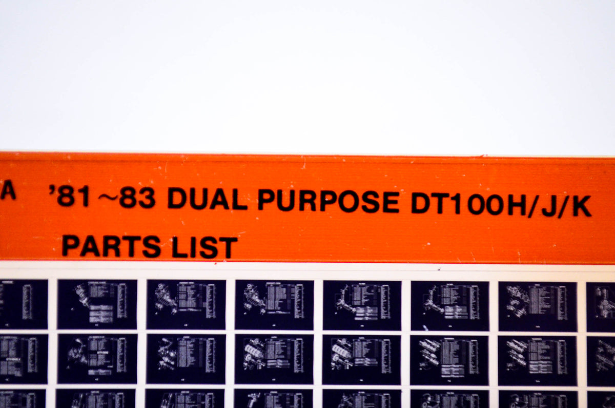 OEM Yamaha DT100H/J/K 1984/December '81 - '83 Dual Purpose Parts List Microfiche