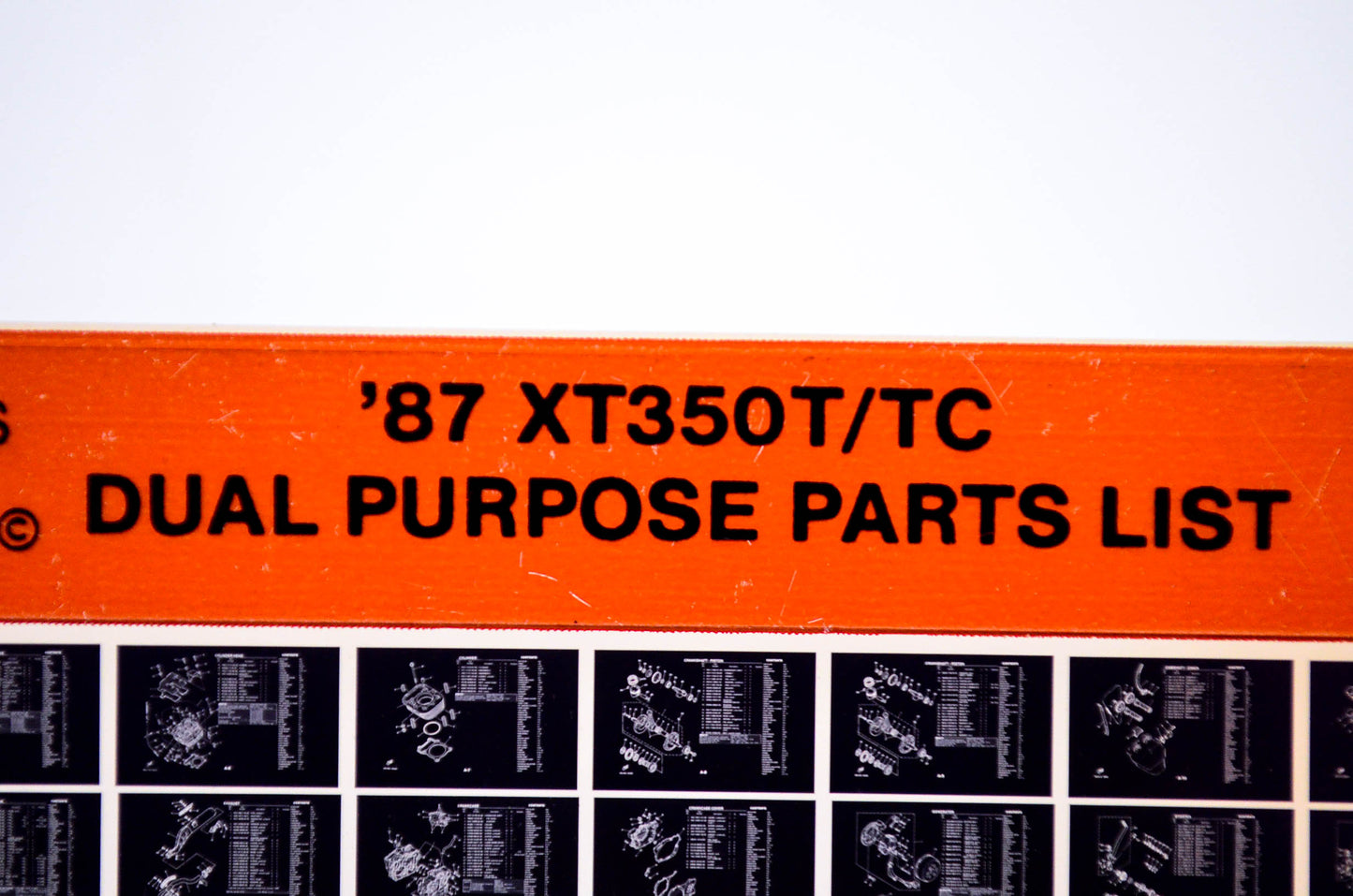 OEM Yamaha XT350T/TC 1986/November 24 '87 Dual Purpose Parts List Microfiche