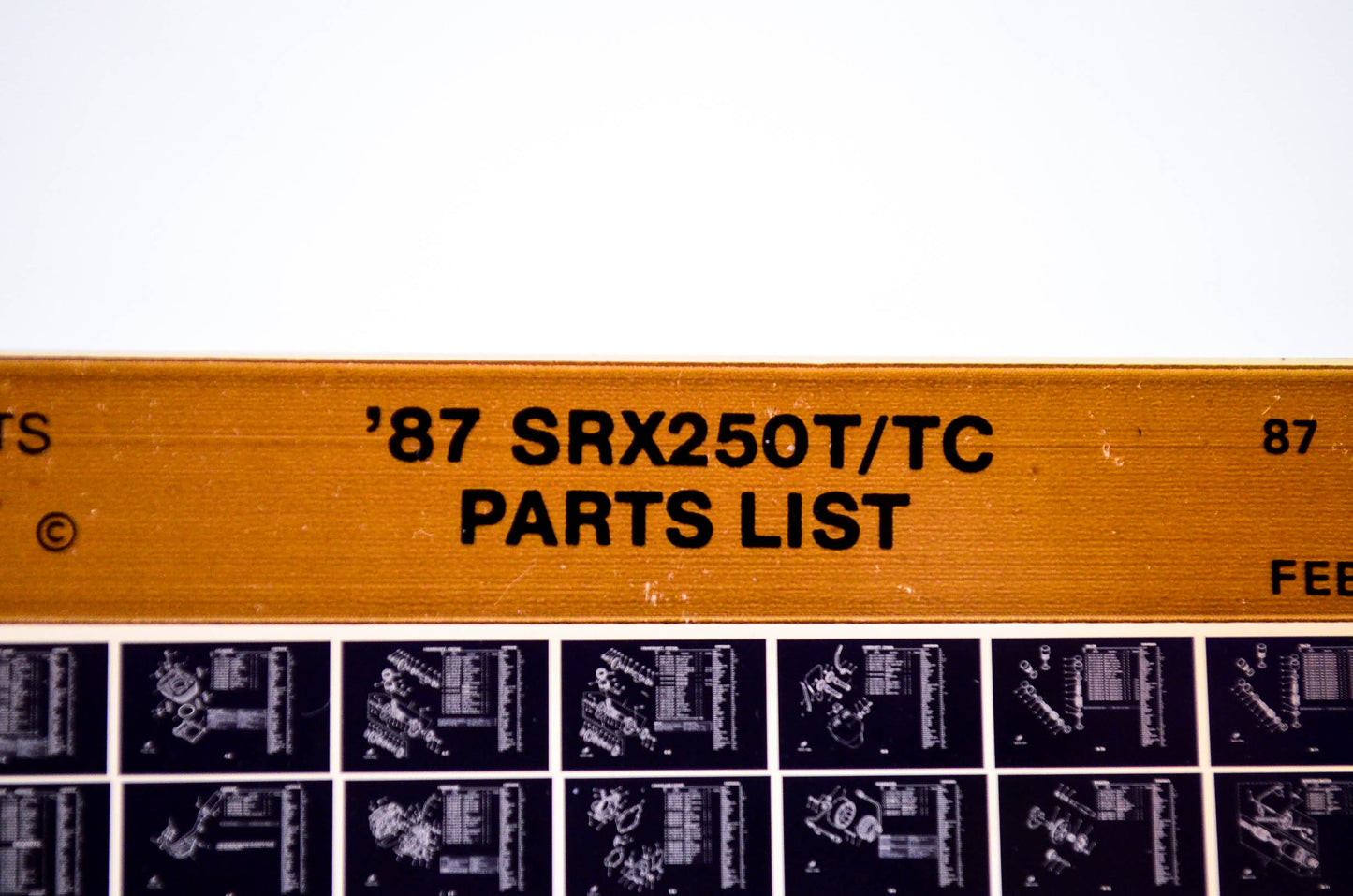 OEM Yamaha SRX250T/TC 1987/February 9 '87 Parts List Microfiche