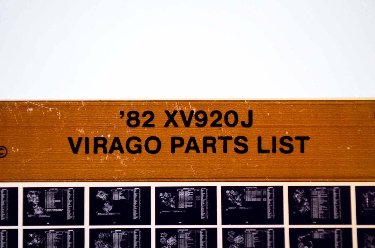 OEM Yamaha XV920J 1986/May 28 '82 Virago Parts List Microfiche