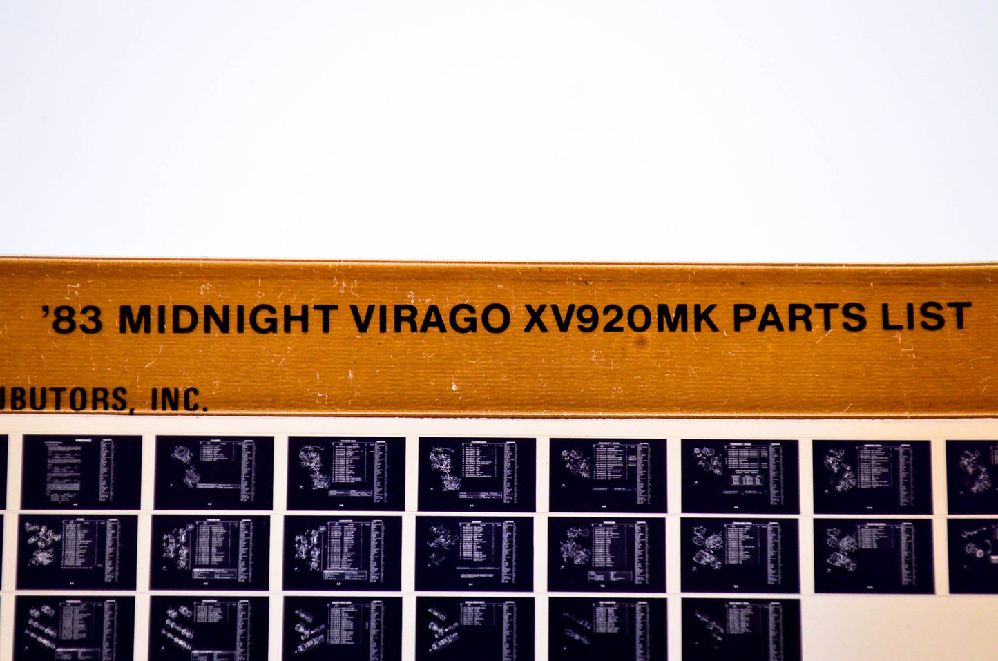 OEM Yamaha XV920MK 1984/April 2 '83 Midnight Virago Parts List Microfiche