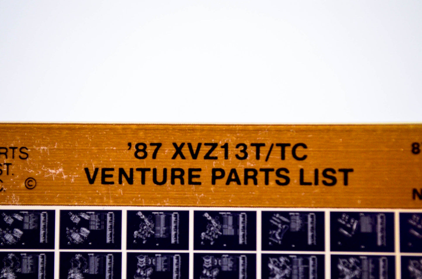 OEM Yamaha XVZ13T/TC 1986/November 5 '87 Venture Parts List Microfiche