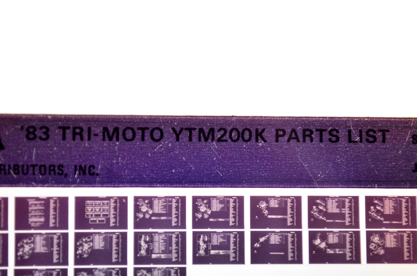 OEM Yamaha YTM200K 1983/July 22 '83 Tri-Moto Parts List Microfiche
