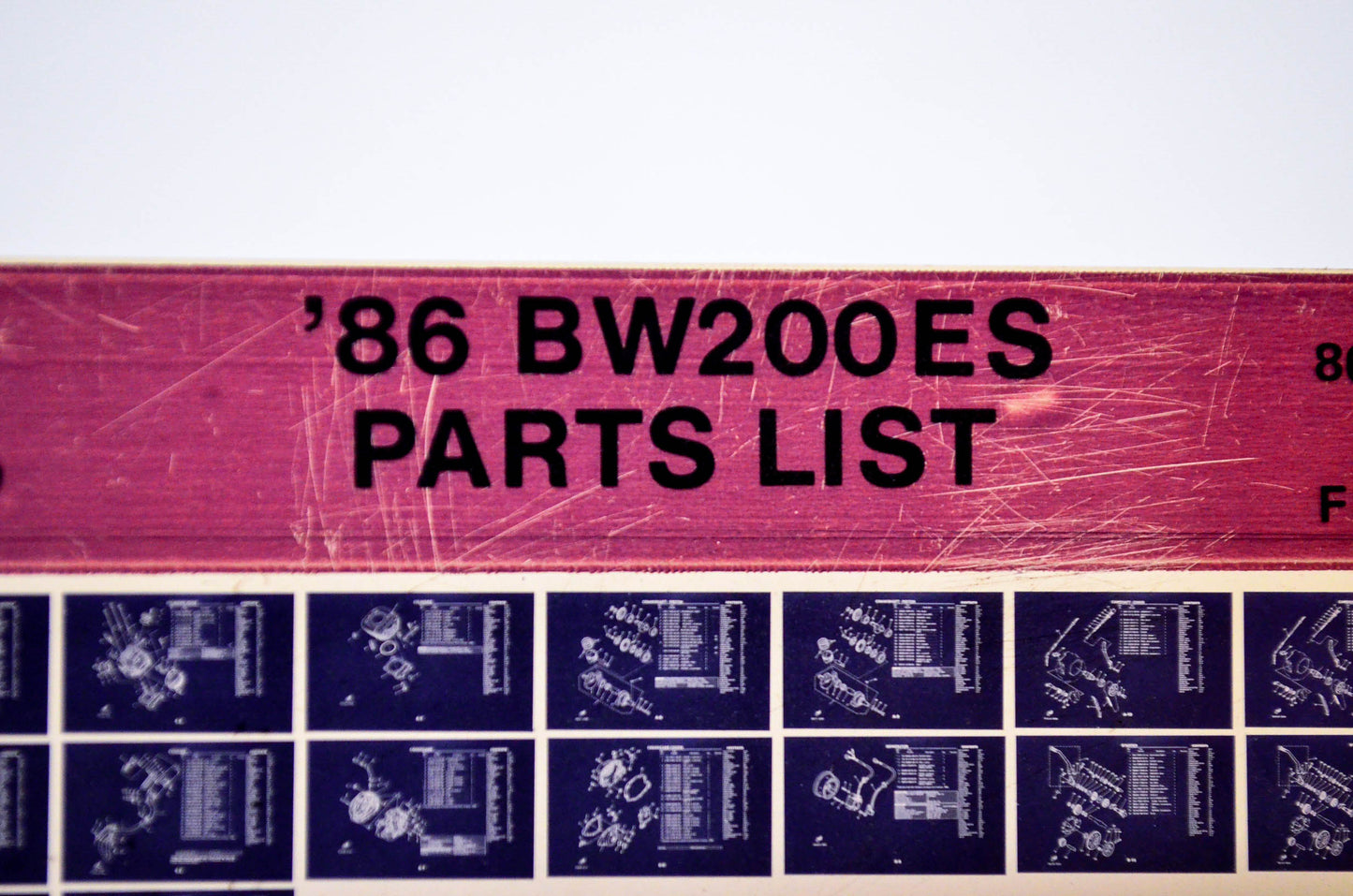 OEM Yamaha BW200ES 1986/February 3 '86 Parts List Microfiche