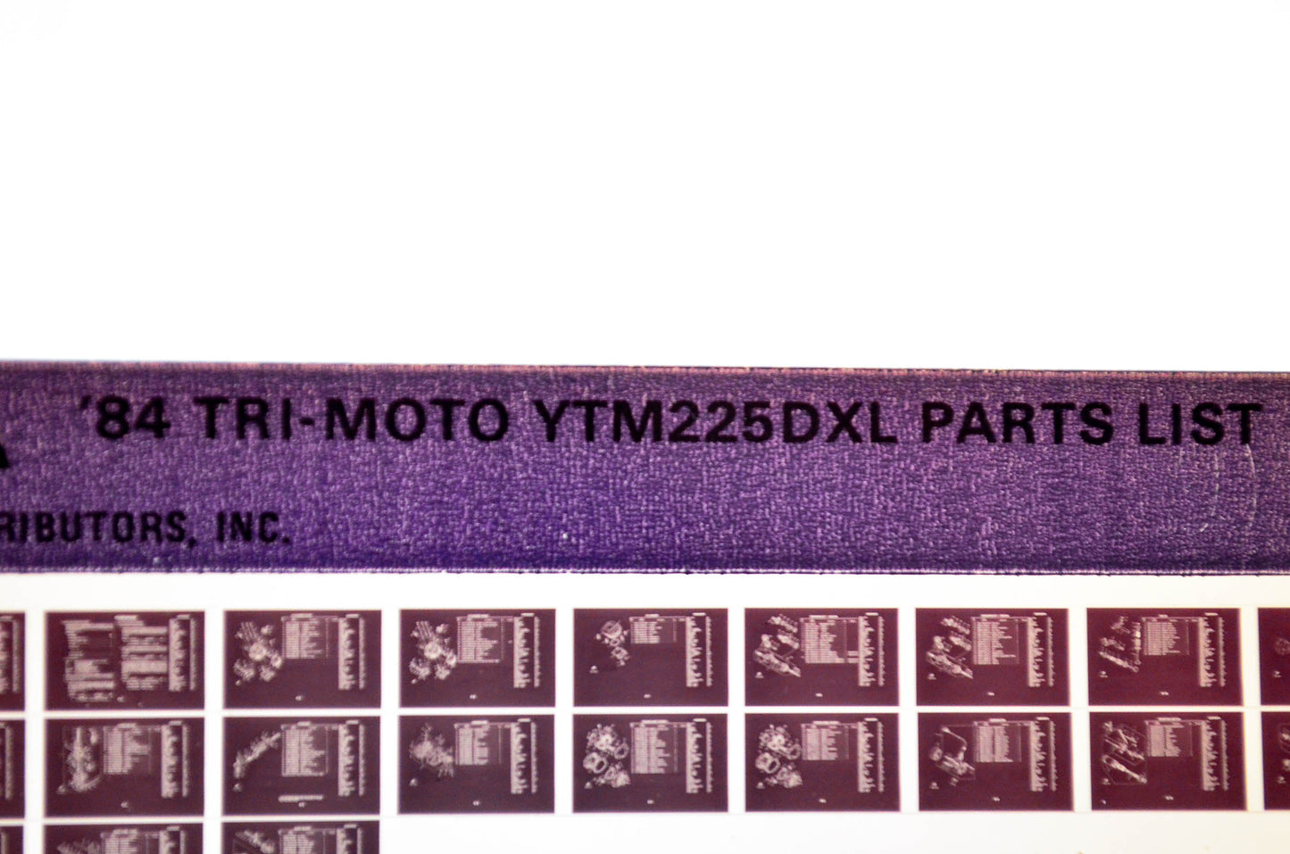 OEM Yamaha YTM225DXL 1983/June 13 '84 Tri-Moto Parts List Microfiche