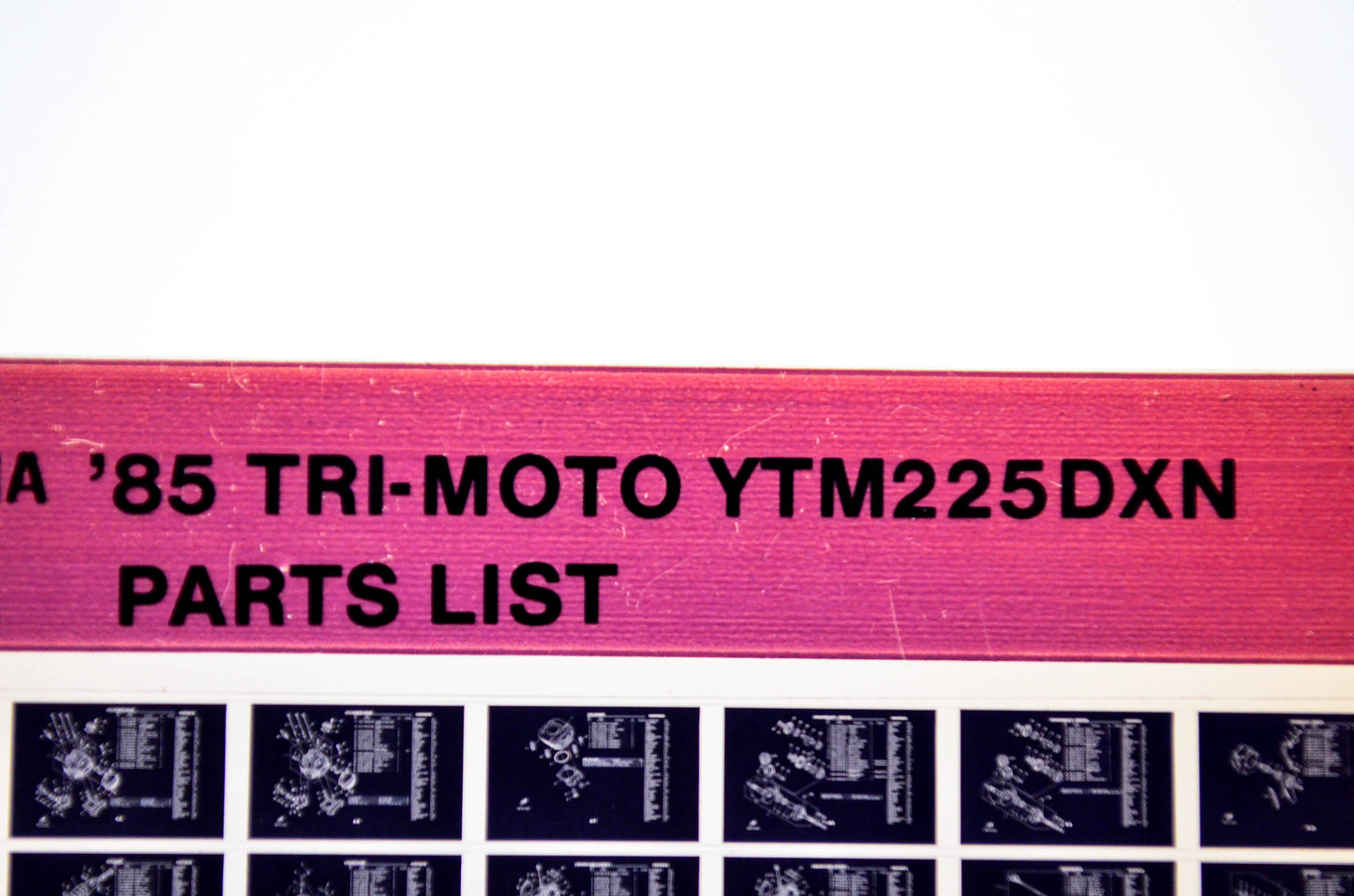 OEM Yamaha YTM225DXN 1985/April 22 '85 Tri-Moto Parts List Microfiche