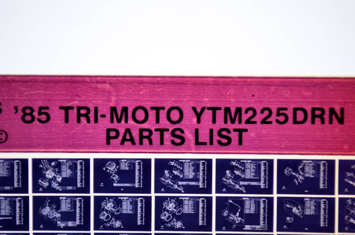 OEM Yamaha YTM225DRN 1985/June 24 '85 Tri-Moto Parts List Microfiche