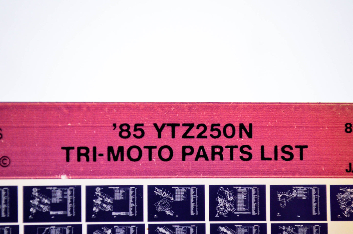 OEM Yamaha YTZ250N 1987/January 7 '85 Tri-Moto Parts List Microfiche