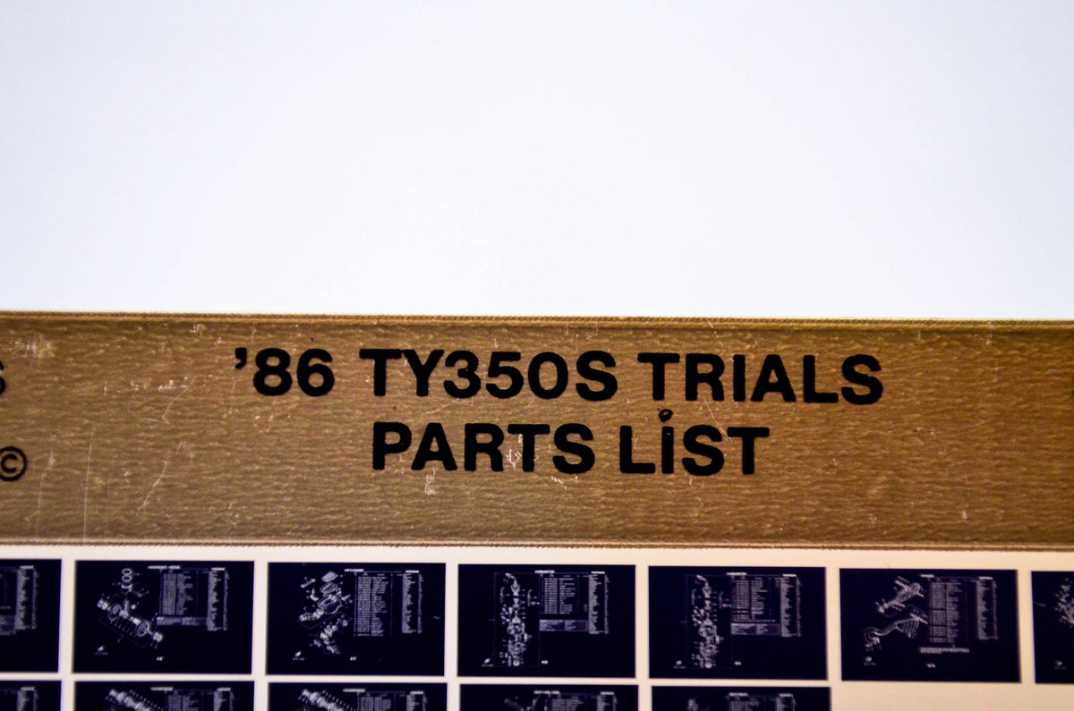 OEM Yamaha TY350S 1986/August 25 '86 Trials Parts List Microfiche