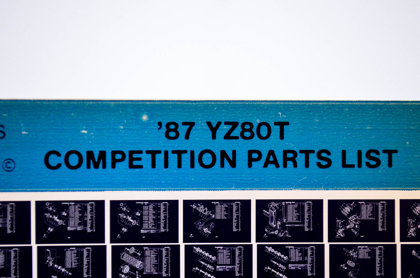 OEM Yamaha YZ80T 1986/November 7 '87 Competition Parts List Microfiche