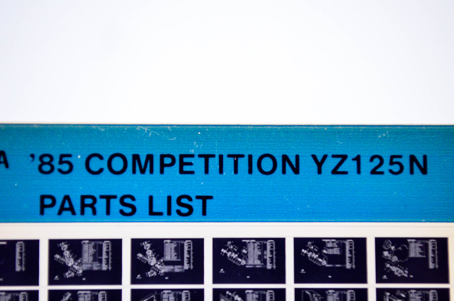 OEM Yamaha YZ125N 1985/January 16 '85 Competition Parts List Microfiche