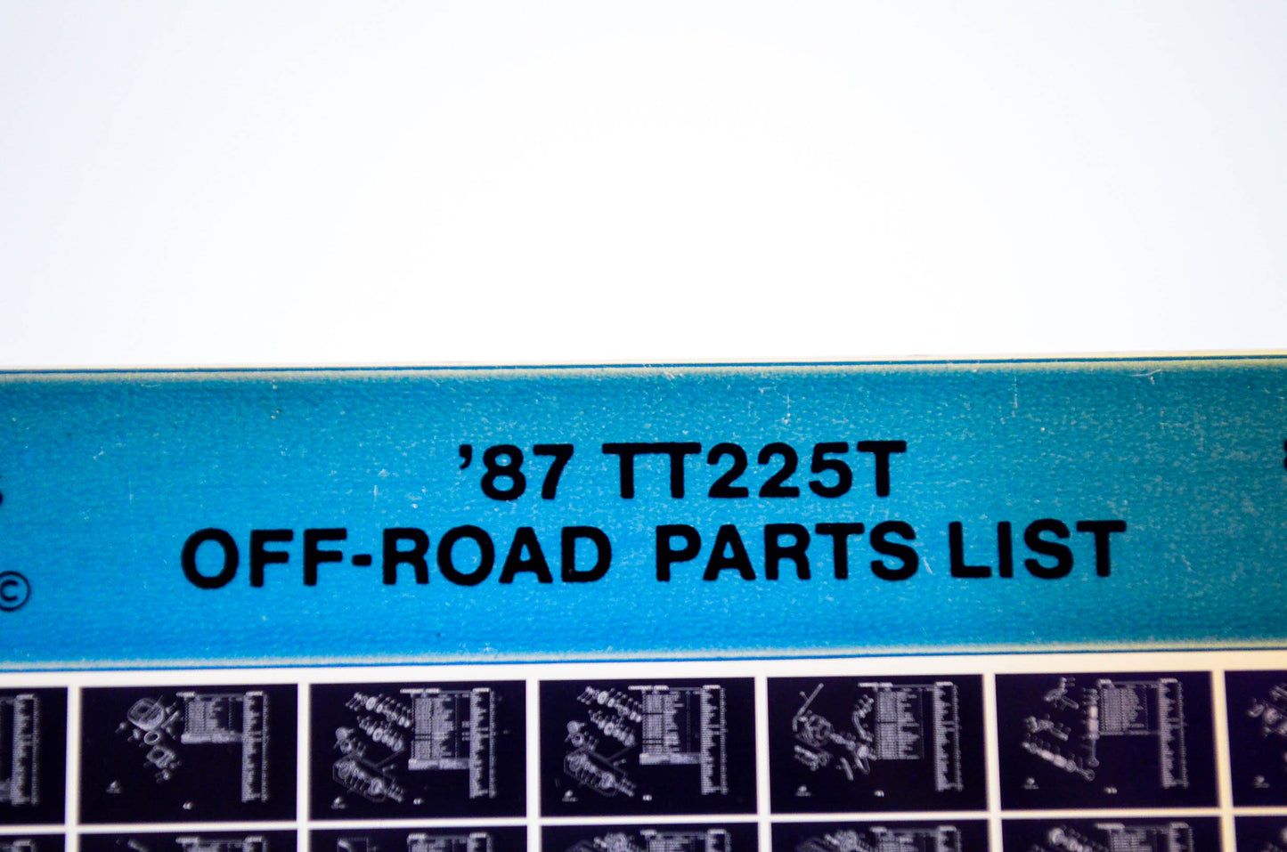 OEM Yamaha TT225T 1987/January 30 '87 Off Road Parts List Microfiche
