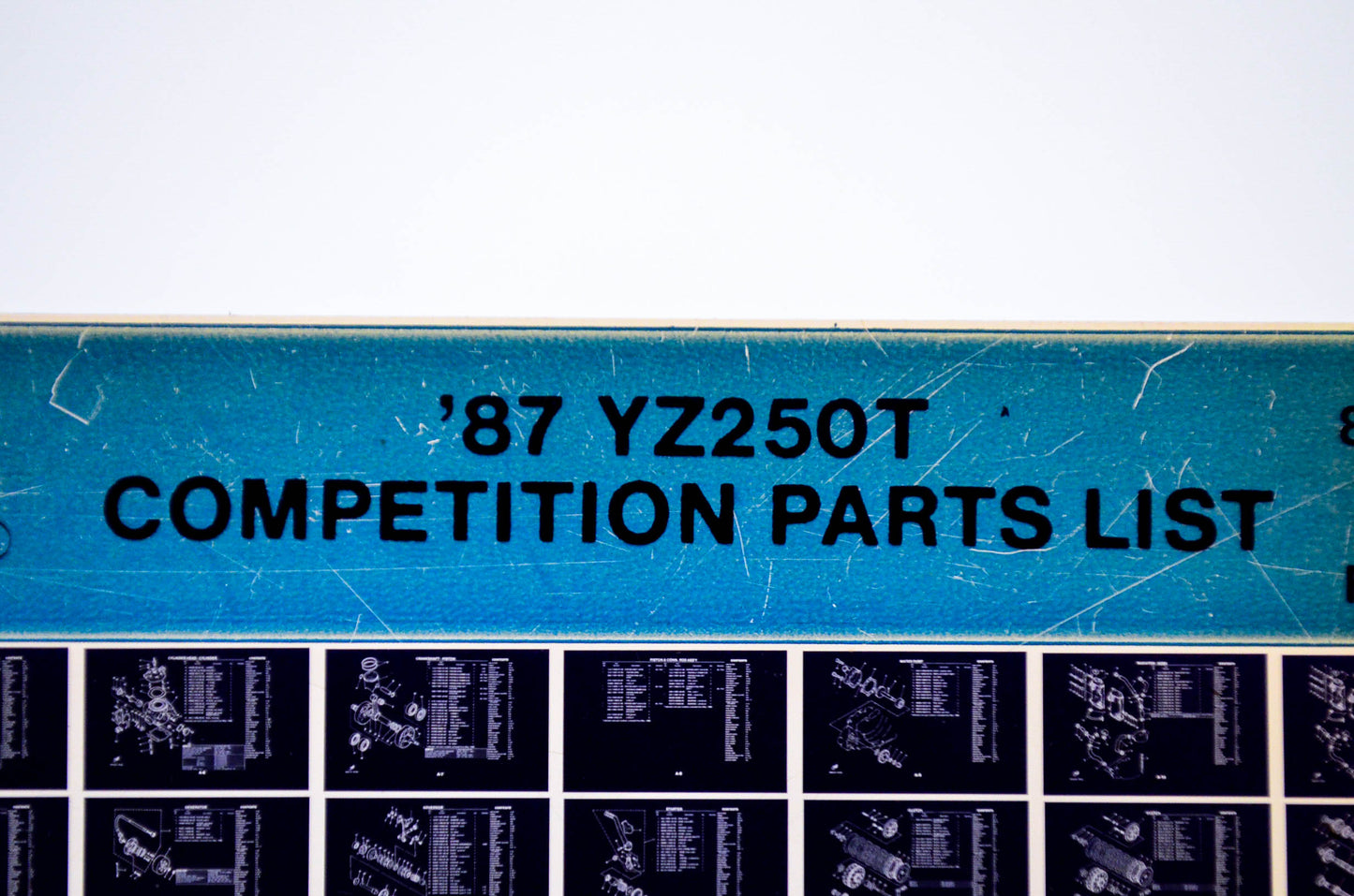 OEM Yamaha YZ250T 1987/February 13 '87 Competition Parts List Microfiche